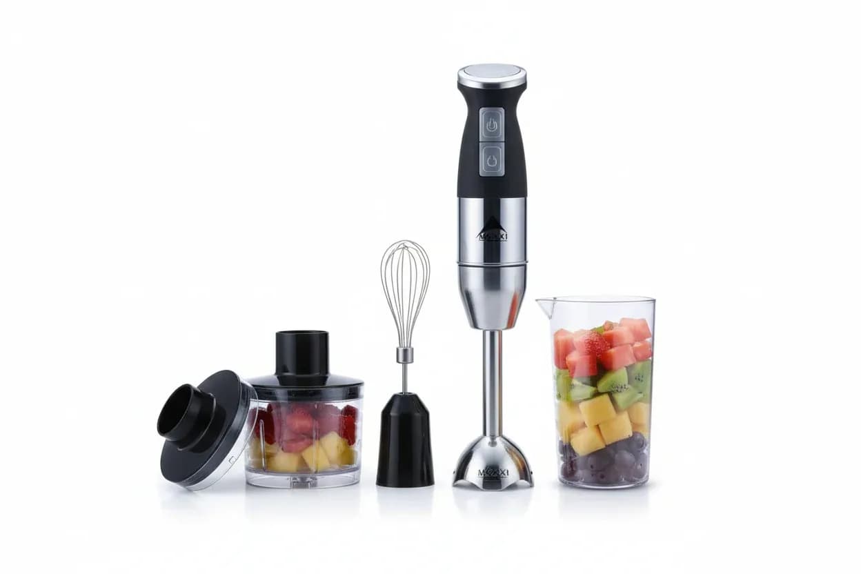 Hand Blender With Smoothie, Whisk, Cup 4in 1