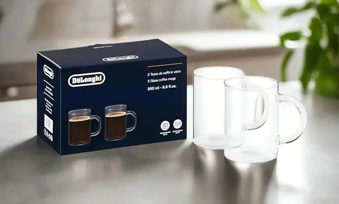 De’Longhi American Coffee Glasses – 250 ml Set of 2 pcs