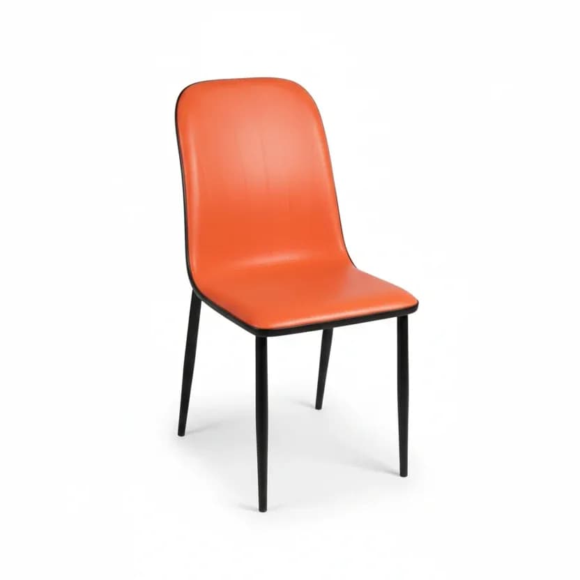 Modern Faux-Leather Dining Chair (Orange)