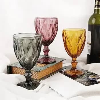 6-Piece High-Quality Glassware Set - Elegant Colored Wine Glasses