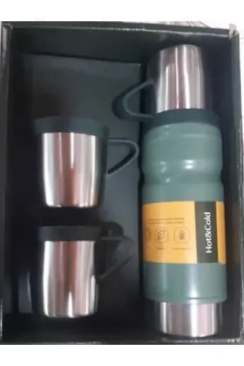 Vacuum Flask With 2 Cups Set