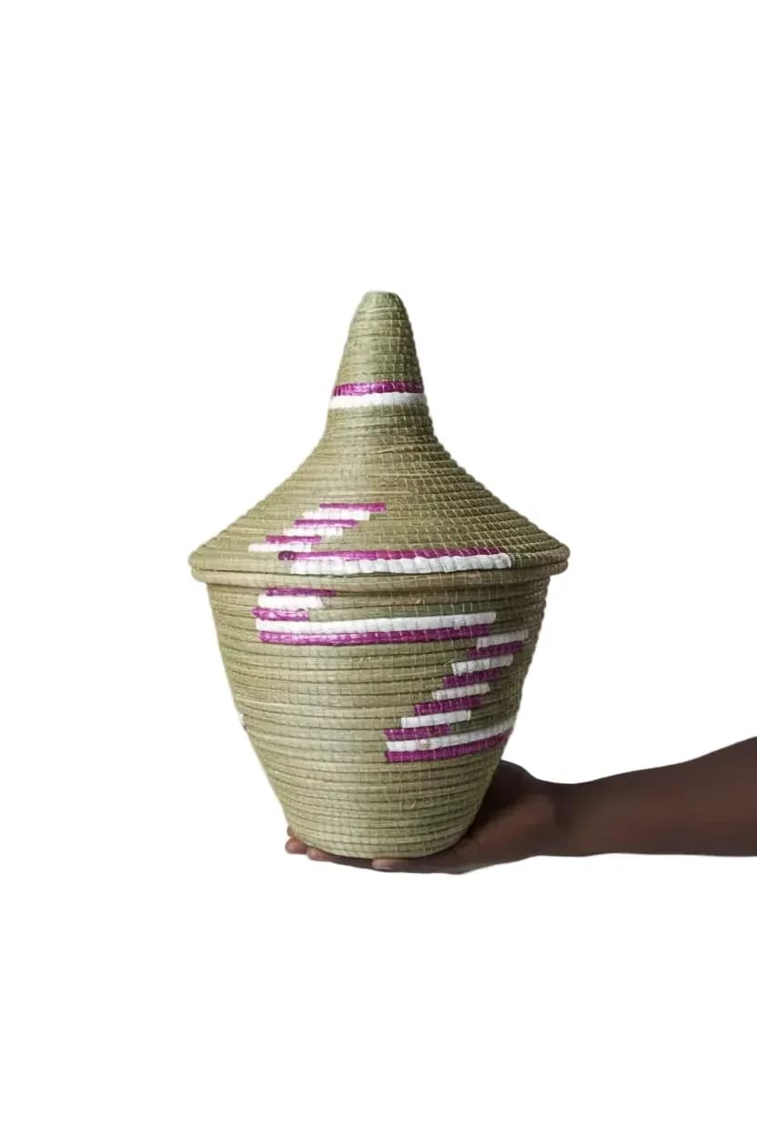 handwoven Agaseke basket Geometric