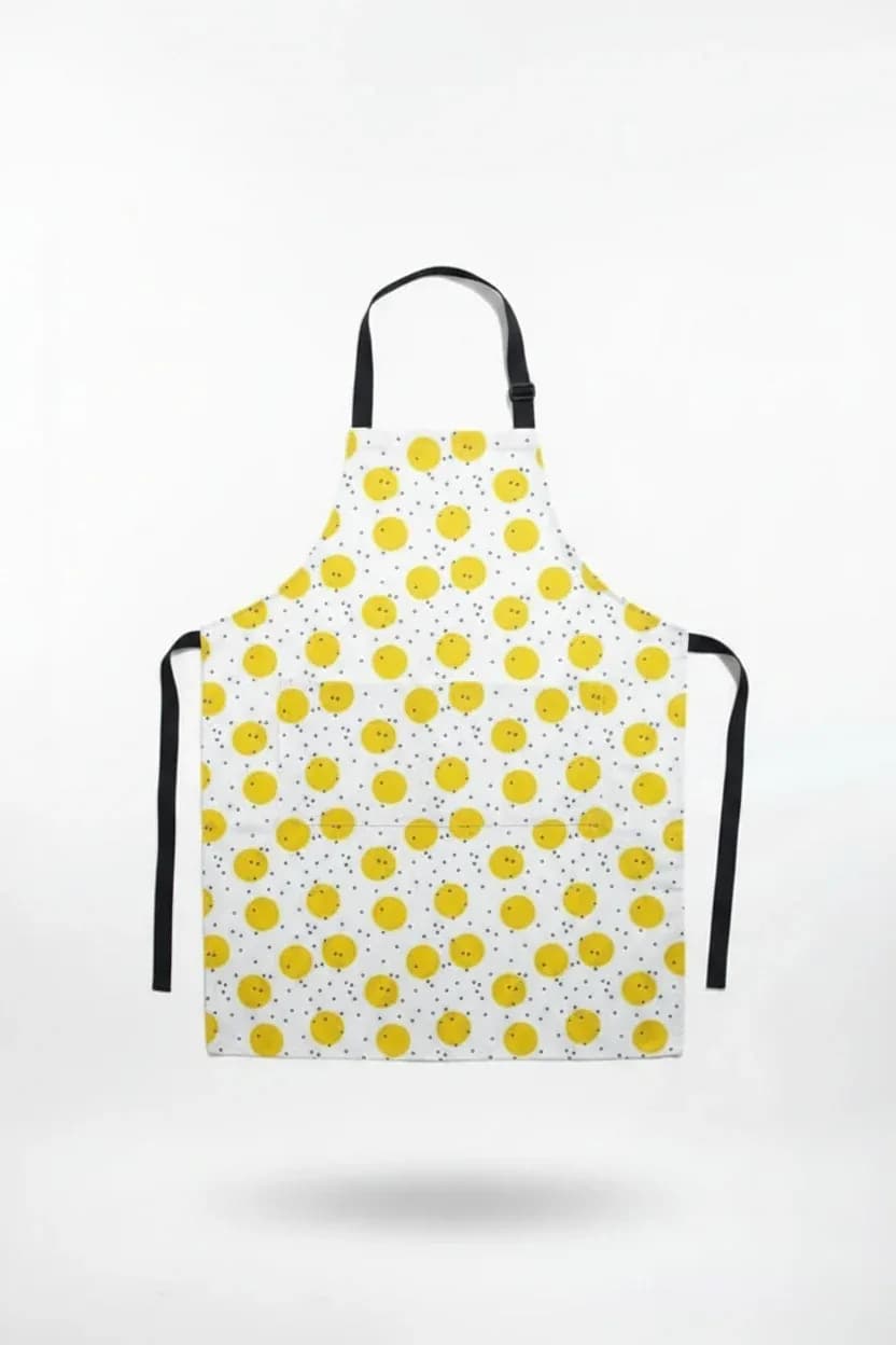Yellow Polka Dot Kitchen Apron