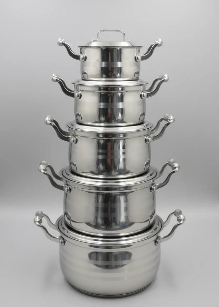 Stainless Steel Casserole Set with Glass Lids/5PIECES