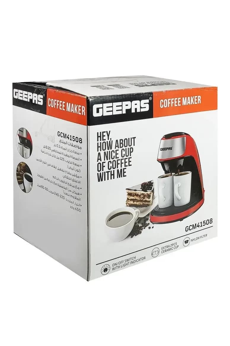 Geepas GCM41508 Espresso Machine Electric Coffee Maker, 450W, 125ML