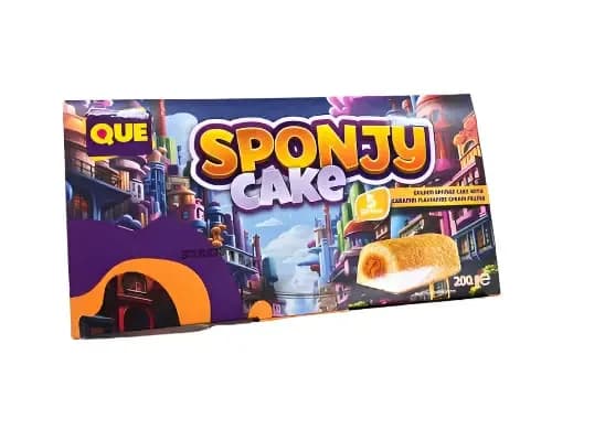 QUE Sponjy Cake Caramel Cream 200g