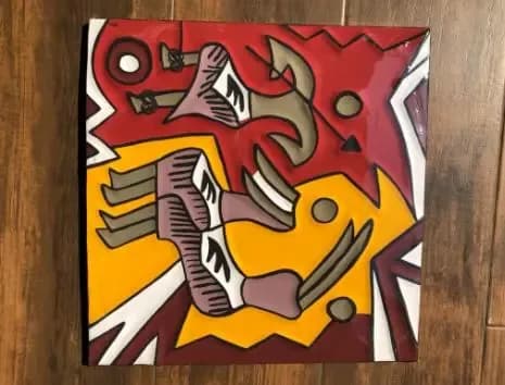 Imigongo wall art (Intore)