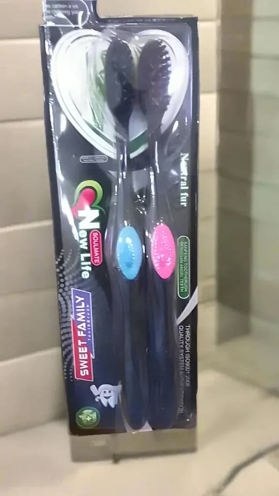 New Soulmate Family Black Toothbrush Set - 2-Pack with Soft Bristles