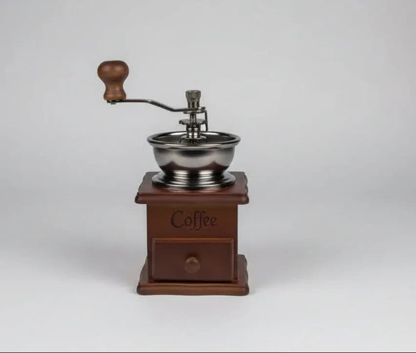 Vintage-Style Manual Coffee Grinder – Adjustable Wooden Hand Crank