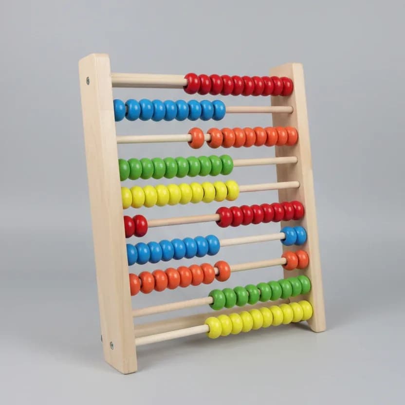 Wooden 10-Row Calculating Frame Abacus