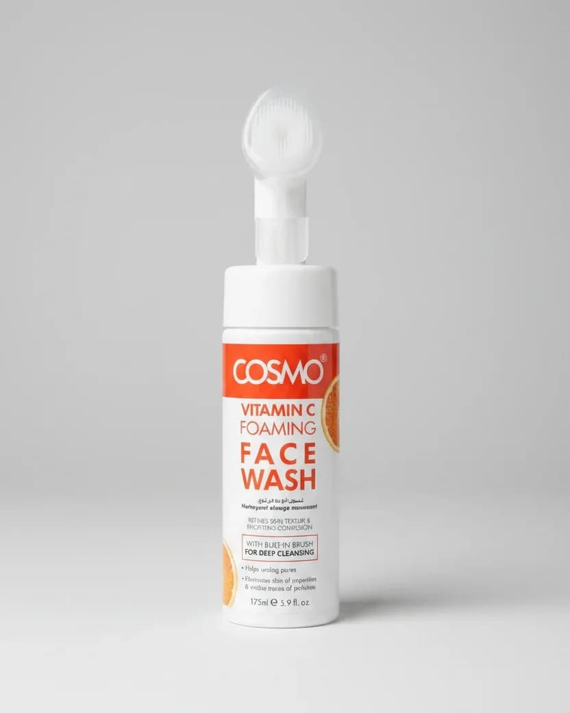 COSMO Vitamin C Foaming Face Wash with Built-In Brush (175ml)