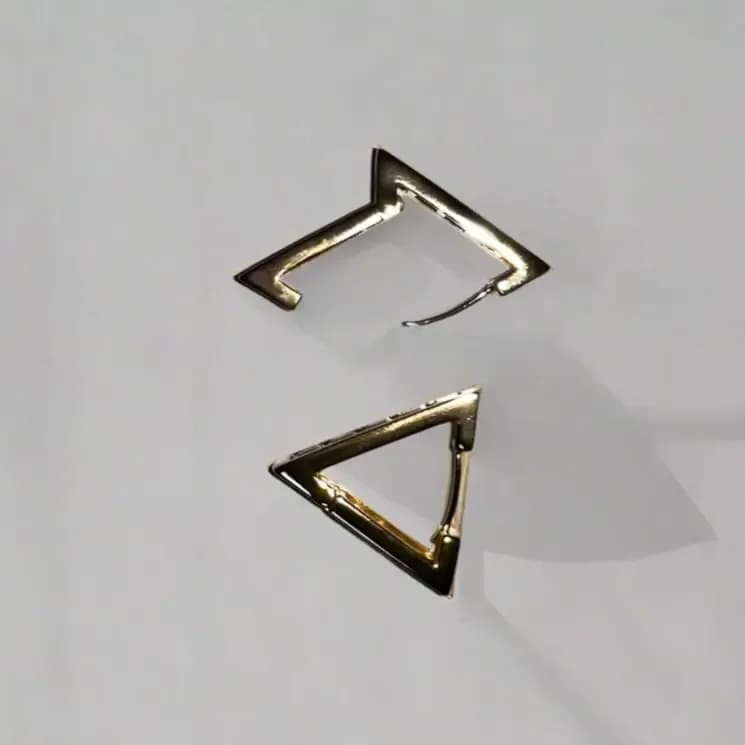 Modern Geometric Gold Triangle Earrings