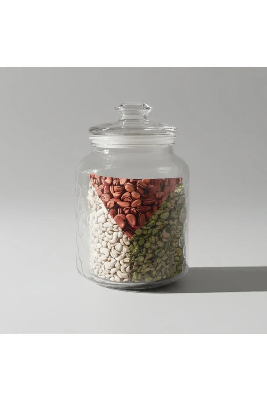 Textured Glass Kitchen Canister with Lid