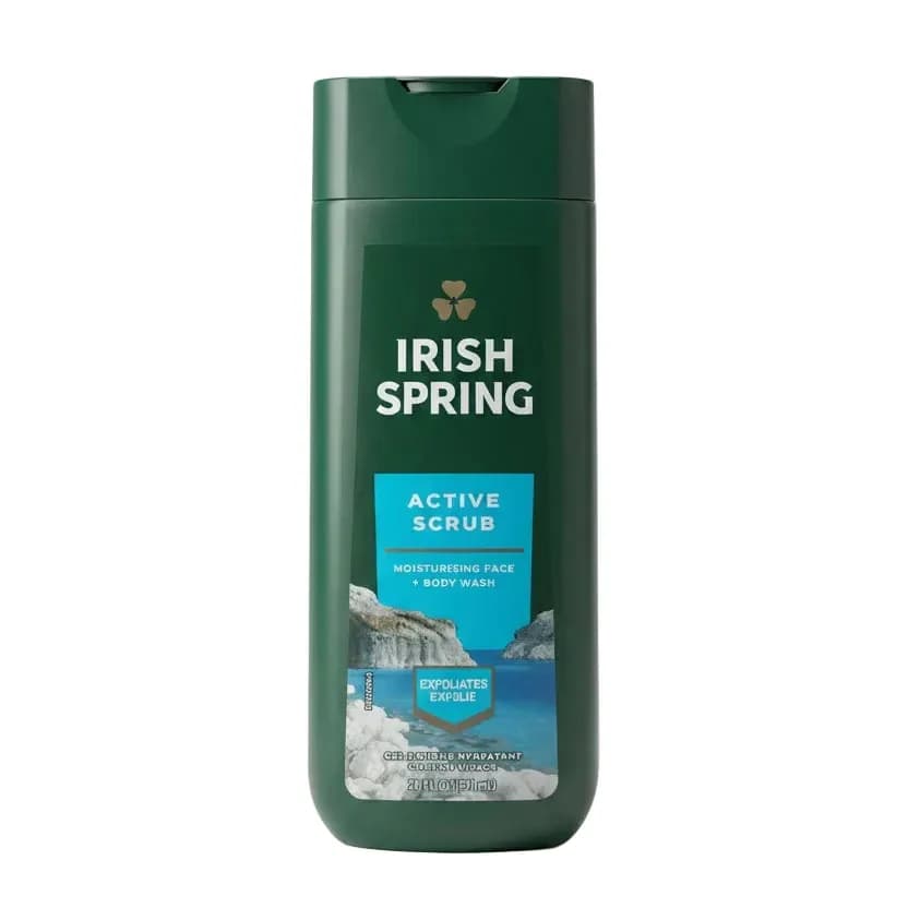 Irish Spring Active Scrub Moisturizing Face + Body Wash 591ML