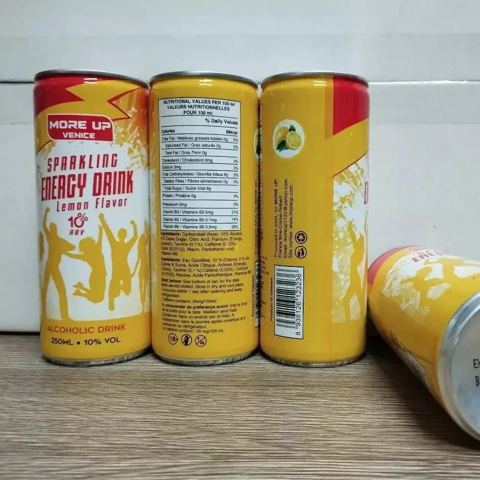 Sparkling Energy Drink Lemon Flavor/ 10%