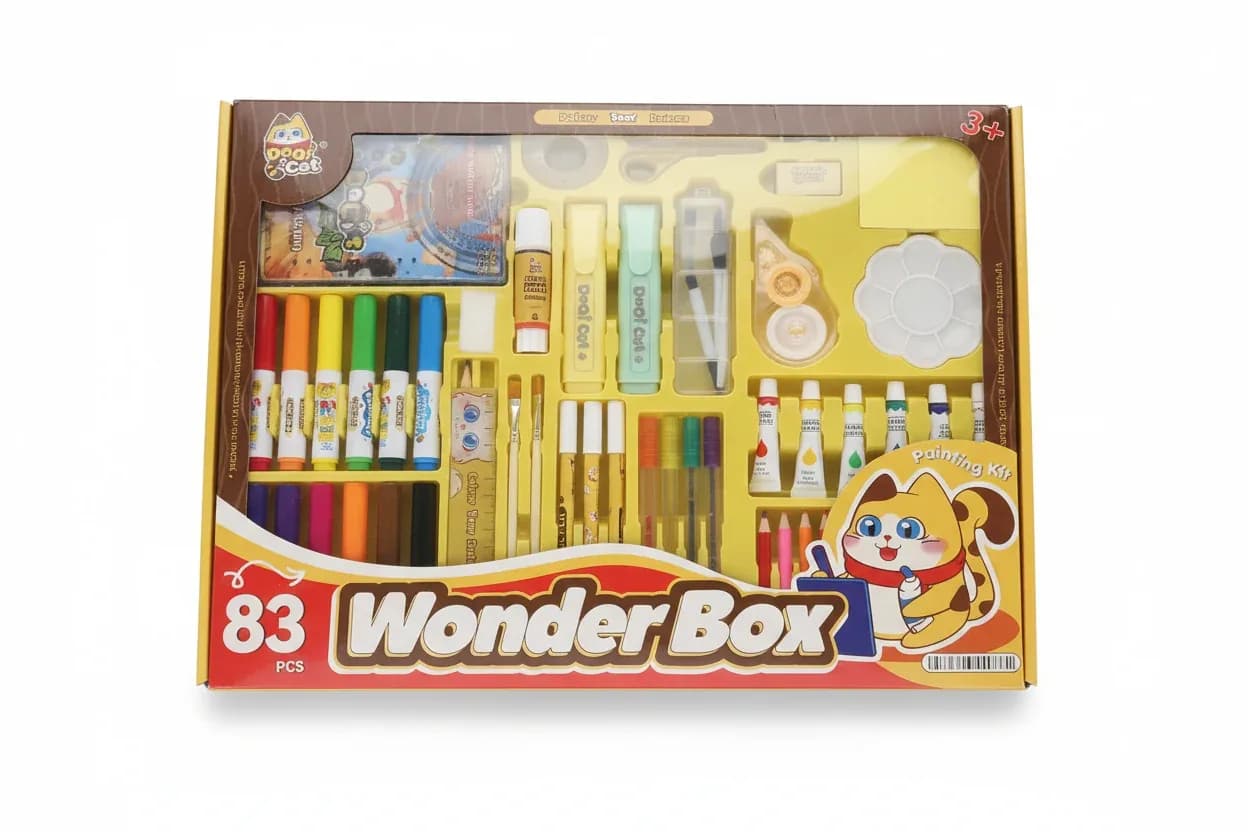 Dool Cat Wonder Box Kids Art, Painting & Stationery Kit (83 Pcs)