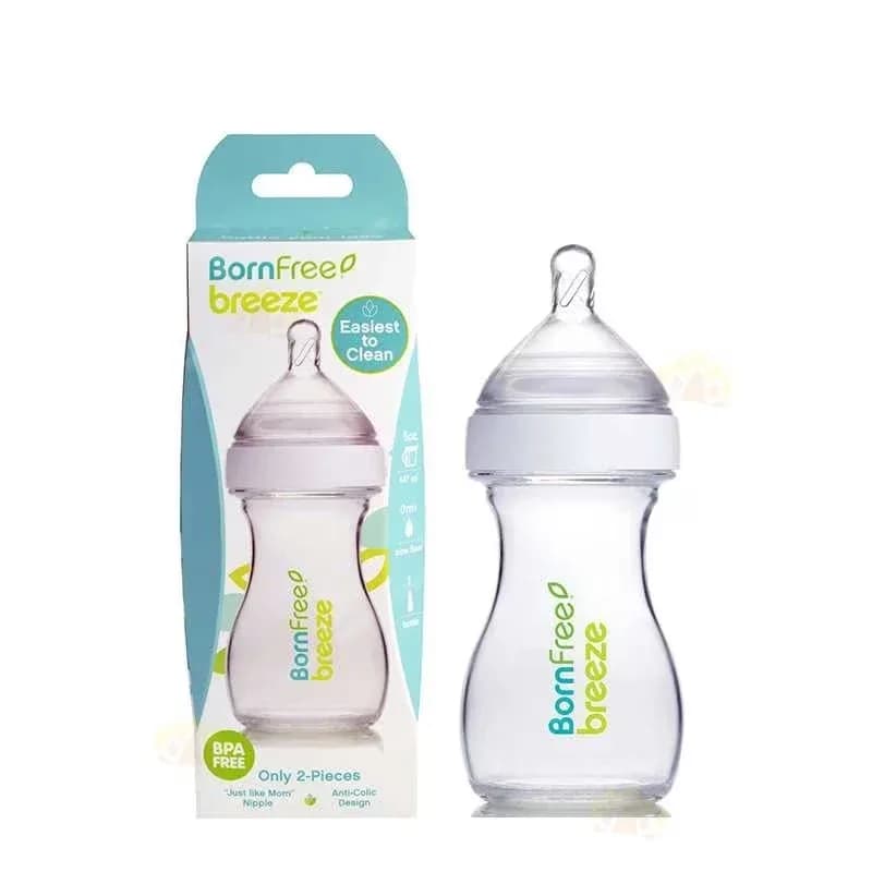 Born Free Breeze Baby Bottle – Anti-Colic BPA-Free Easy-Clean Design