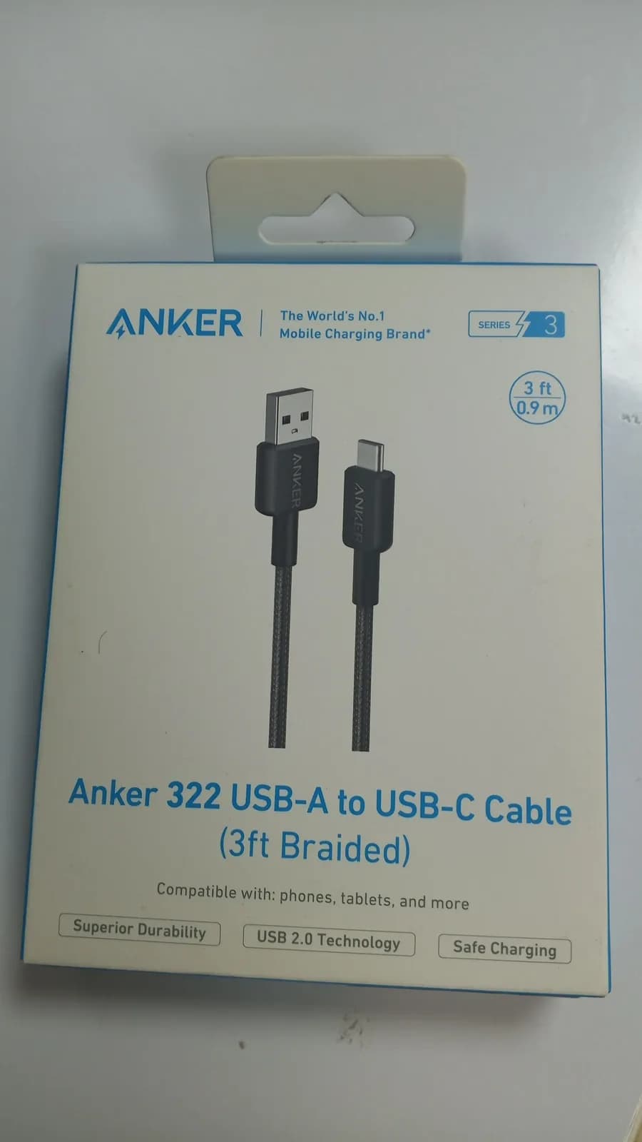 Anker 322 USB-A to USB-C Cable – No.1 Charging Brand | 3ft (0.9m)