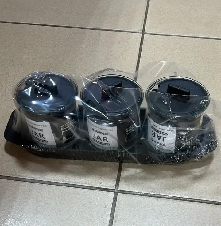 Flamer Glass Spice Carousel with Spoon on jars - 3 pcs