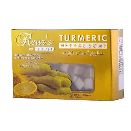 Hemani Fleur's Turmeric Herbal Soap for Wrinkle Removal – 100g