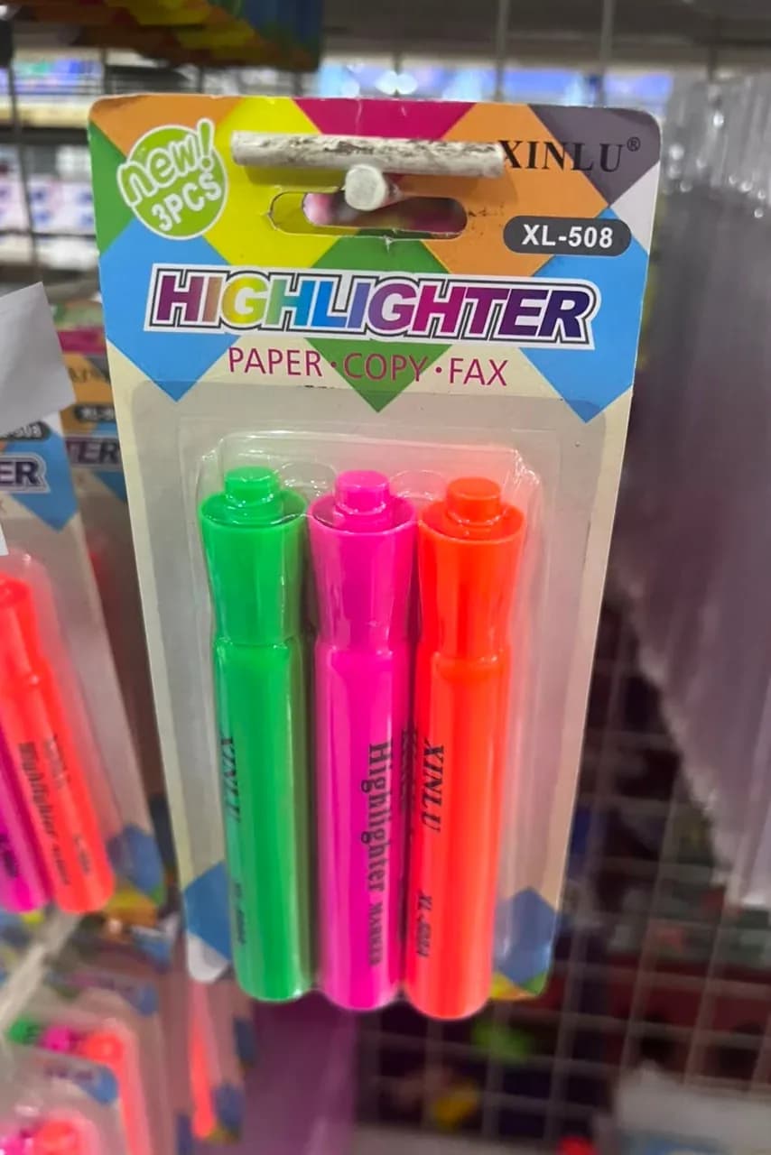 Xinlu XL-508 Neon Highlighter Markers Set - 3 Pieces
