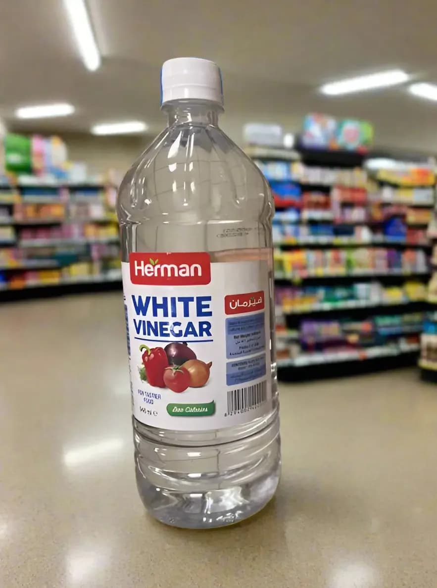 Herman White Vinegar Bottle in Grocery Aisle 946ml