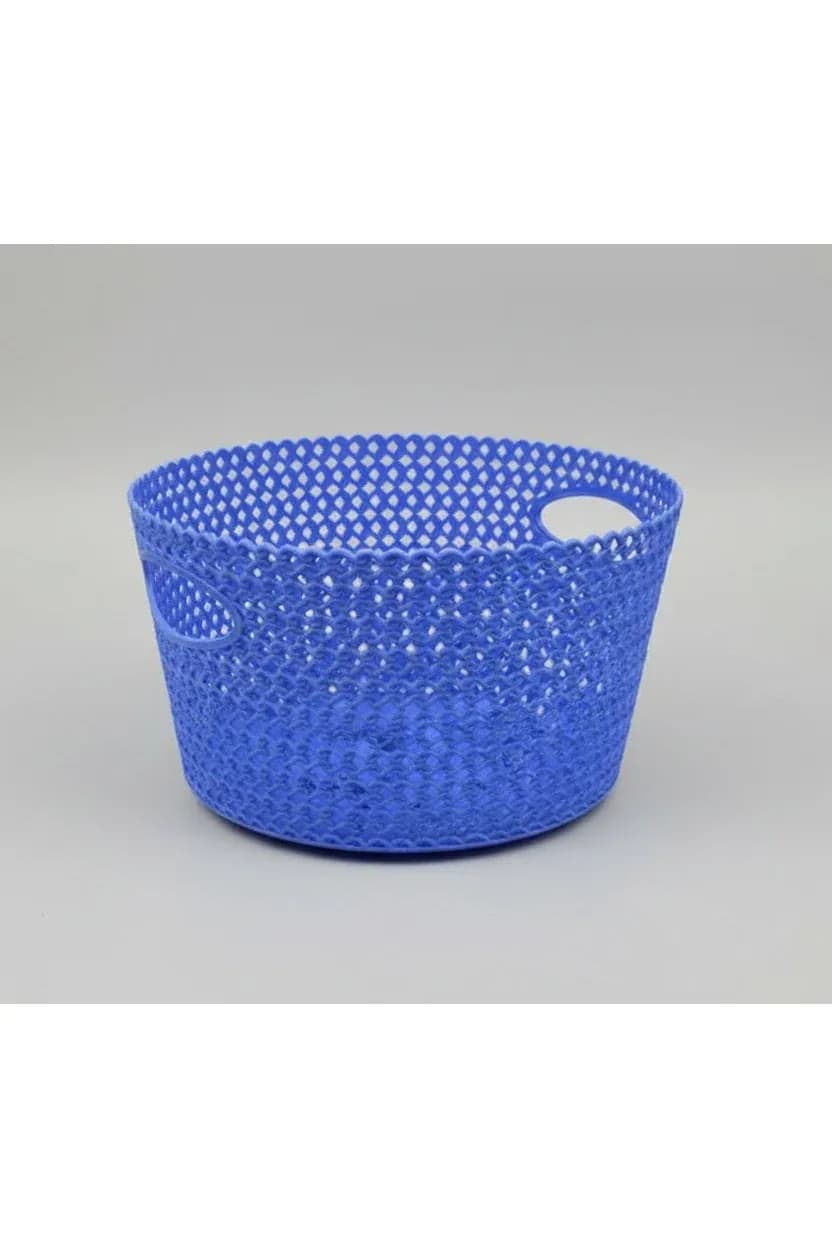 Blue Plastic Spit Circular Basket