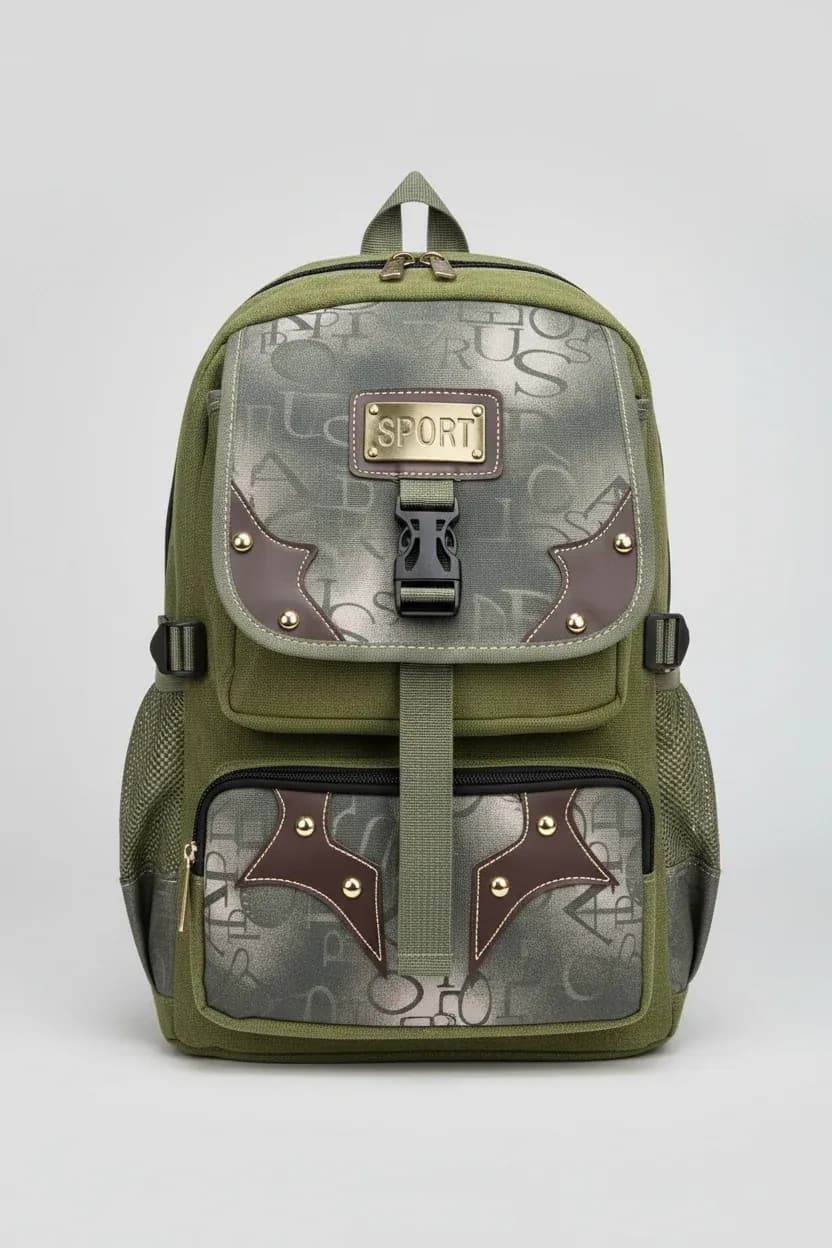 Sport Canvas Backpack (Olive Green)