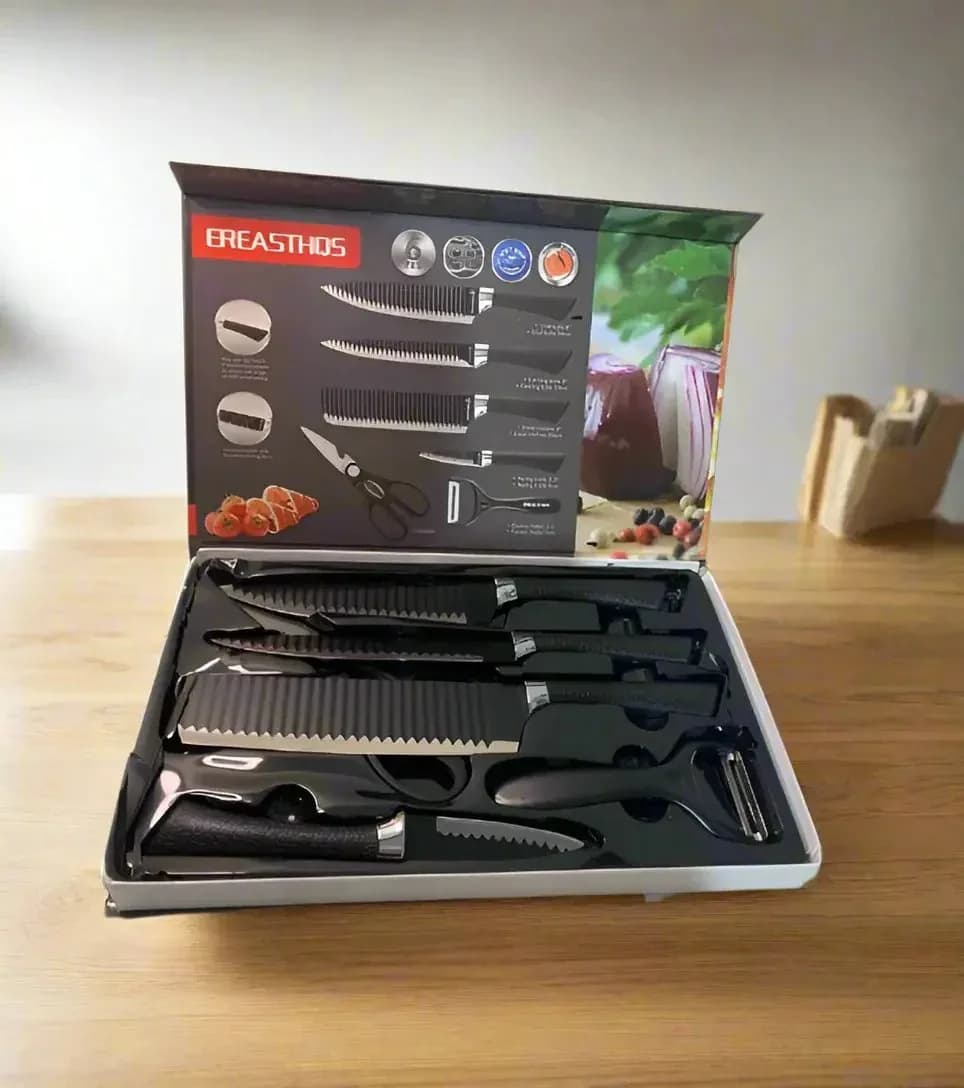 Ereasthos 6-Piece Kitchen Utensil Set Includes Knives and Peeler