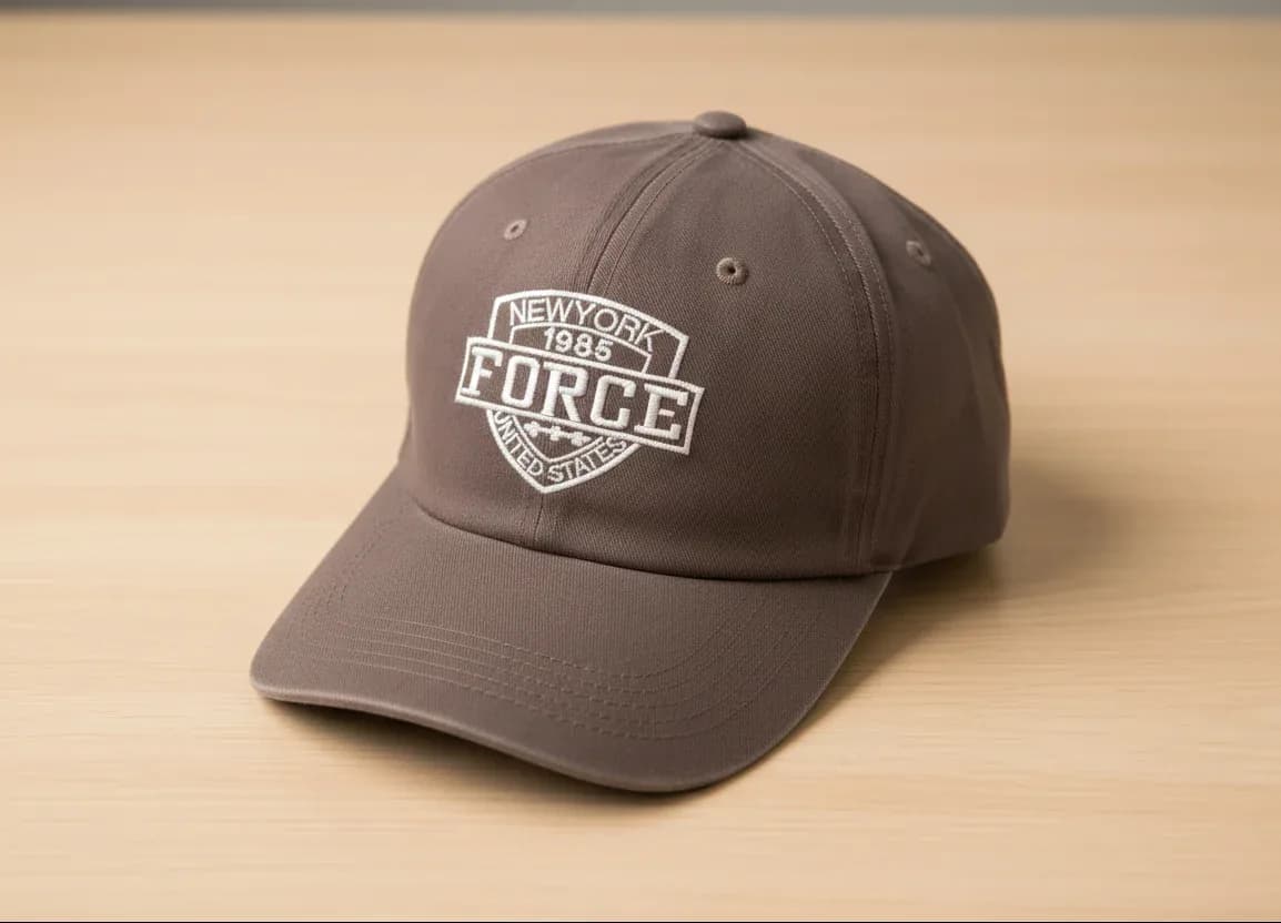 Brown Cotton Blend Baseball Cap – New York 1985 Force USA Embroidered