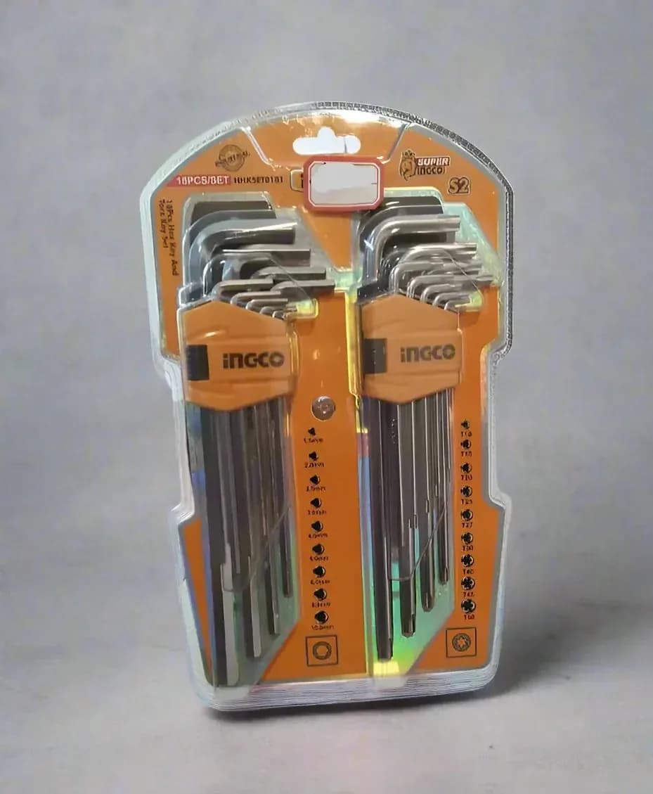 Ingco 18-Piece Hex Key and Torx Key Set model Number HHKSET0181