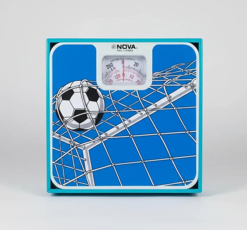 Nova Analog Body Weight Scale – Blue & White Soccer Field Design 120kg