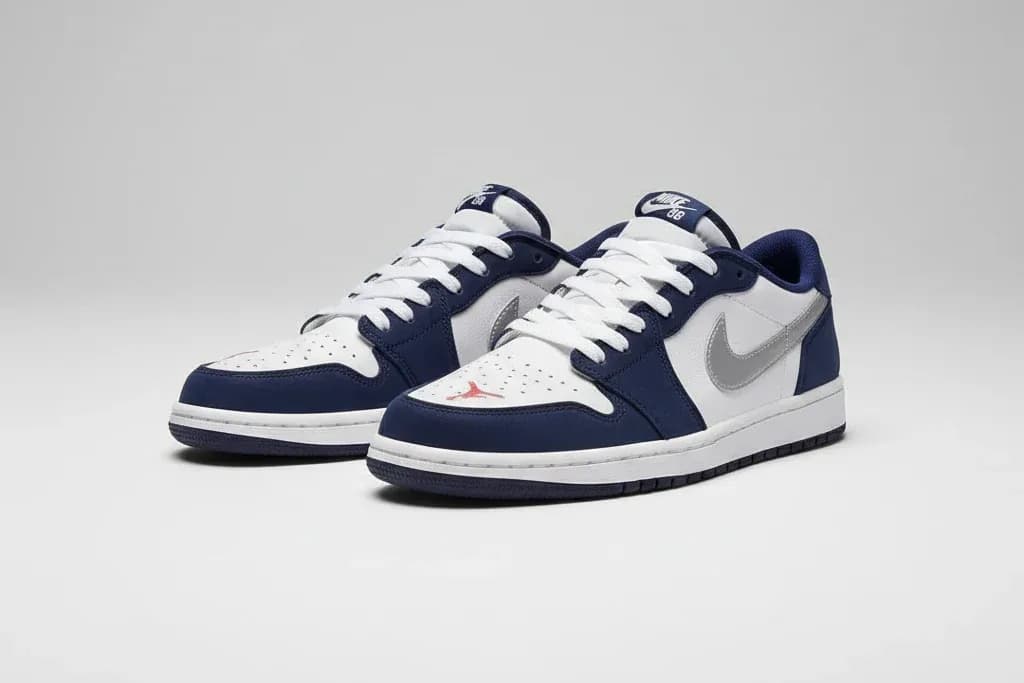 Nike SB x Air Jordan 1 Low (Navy/White/Silver) Size 40-45