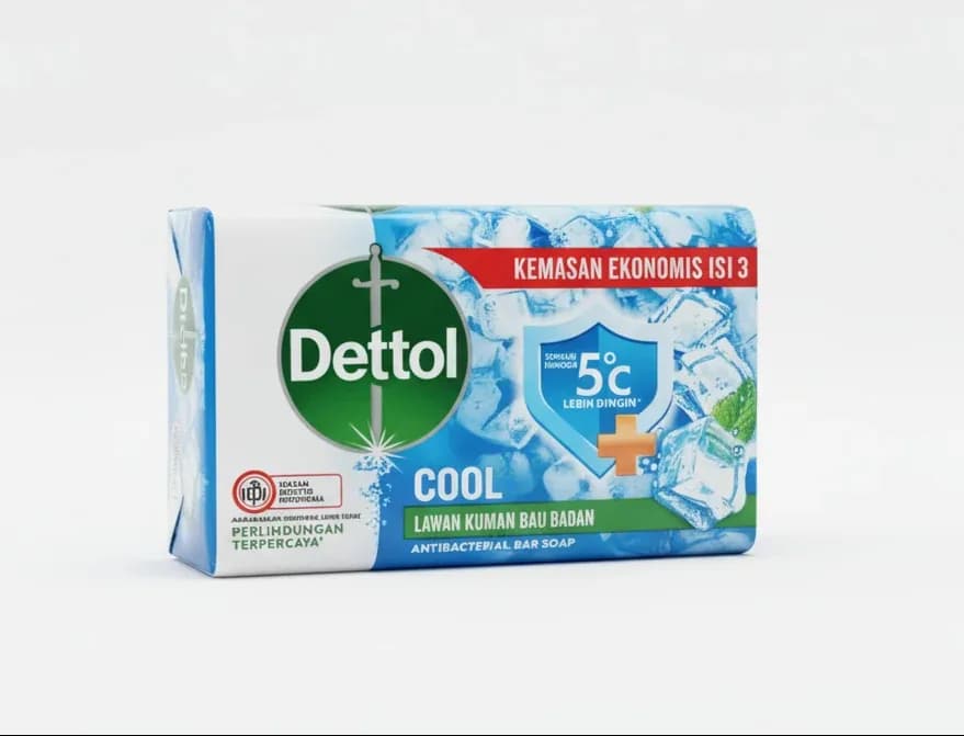 Dettol Cool Antibacterial Bar Soap – Menthol Freshness & Germ Protection 100g