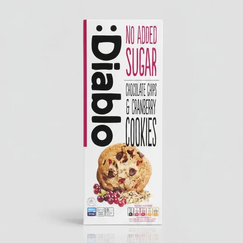 Diablo No Added Sugar Chocolate Chips & Cranberry Cookies 176g