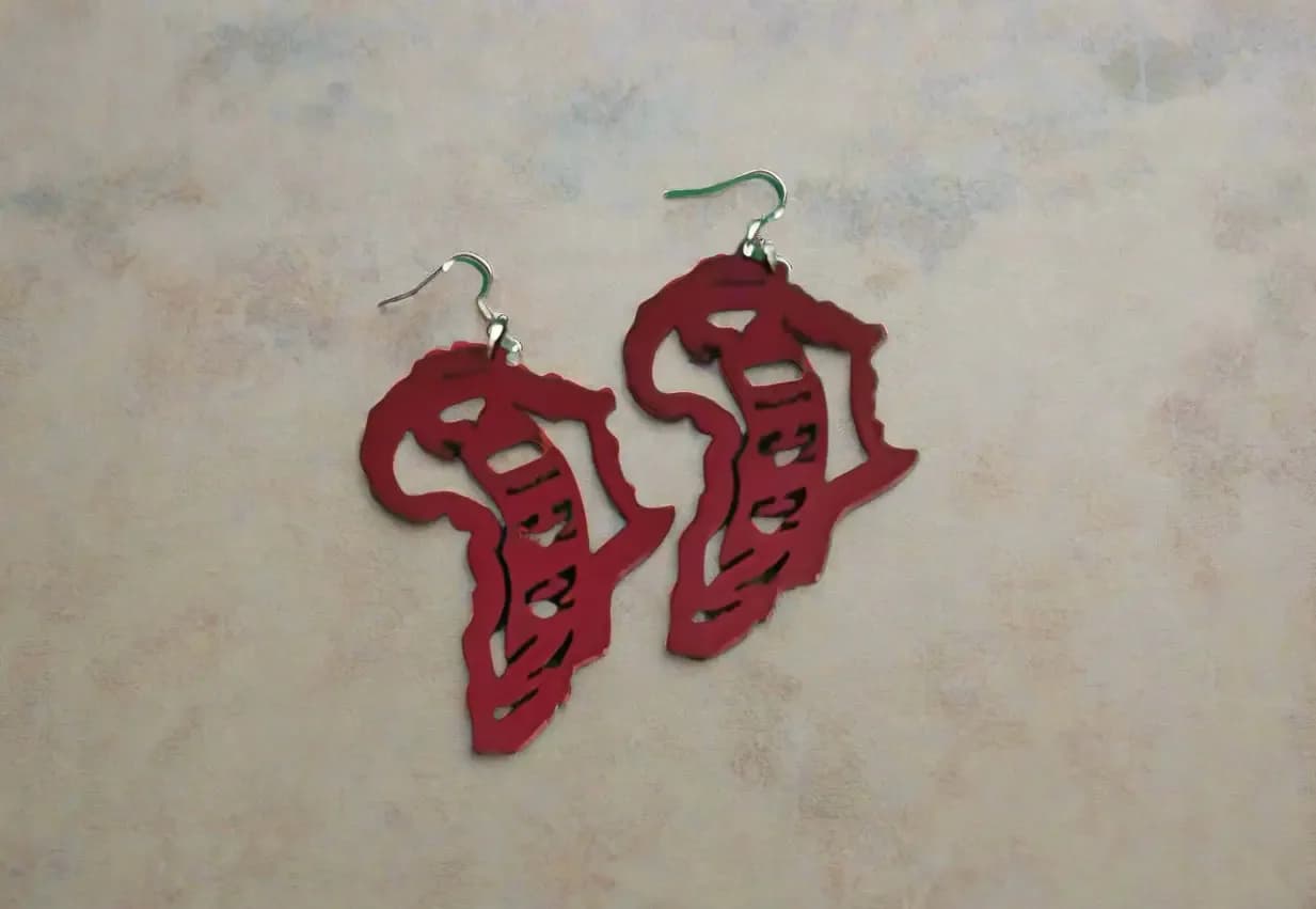 African Map Queen Earrings