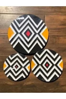 imigongo African wall art (sets of three)