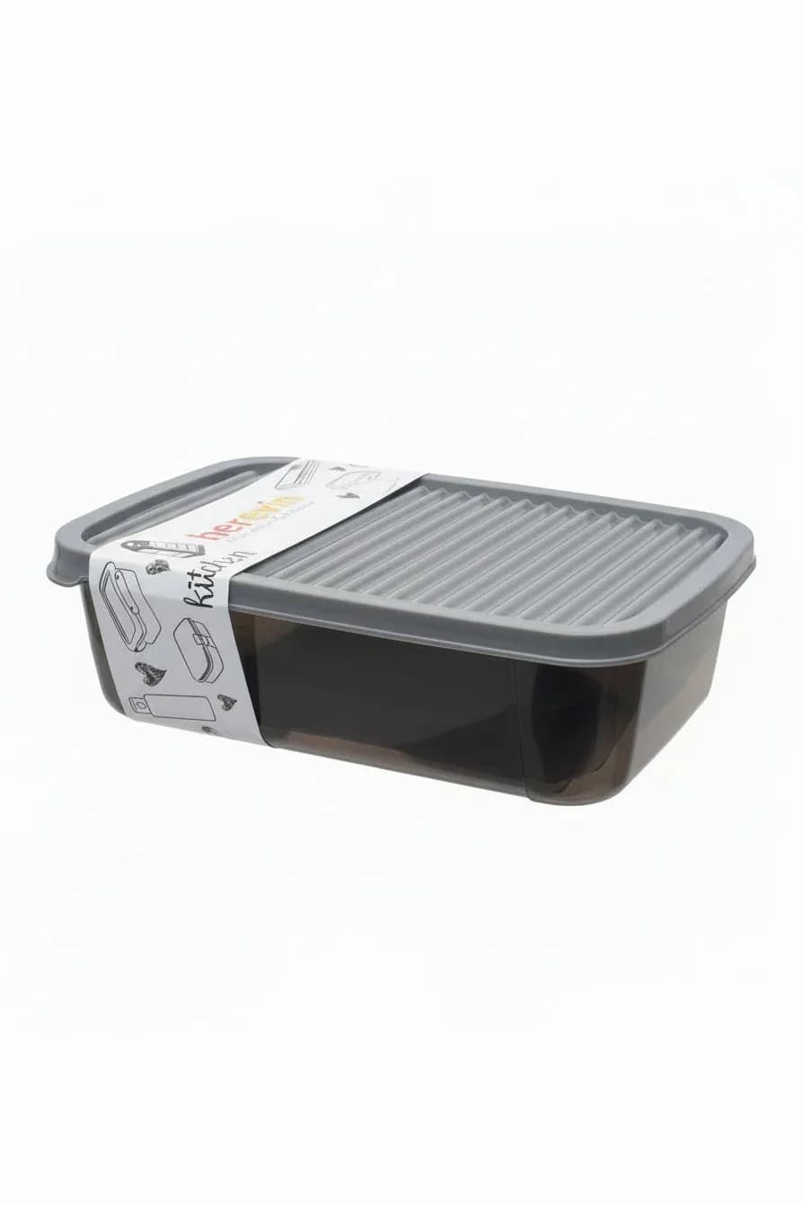 Herevin Plastic Food Storage Container – Airtight Deli Box with Ribbed Base
