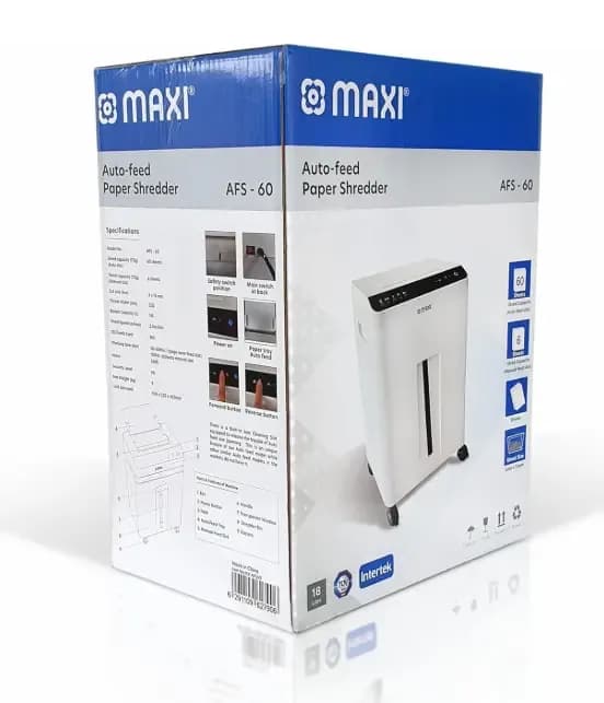 Maxi Paper Shreder Auto Feed AFS 60 Shred 60 Sheets- Imashini ica Impapuro