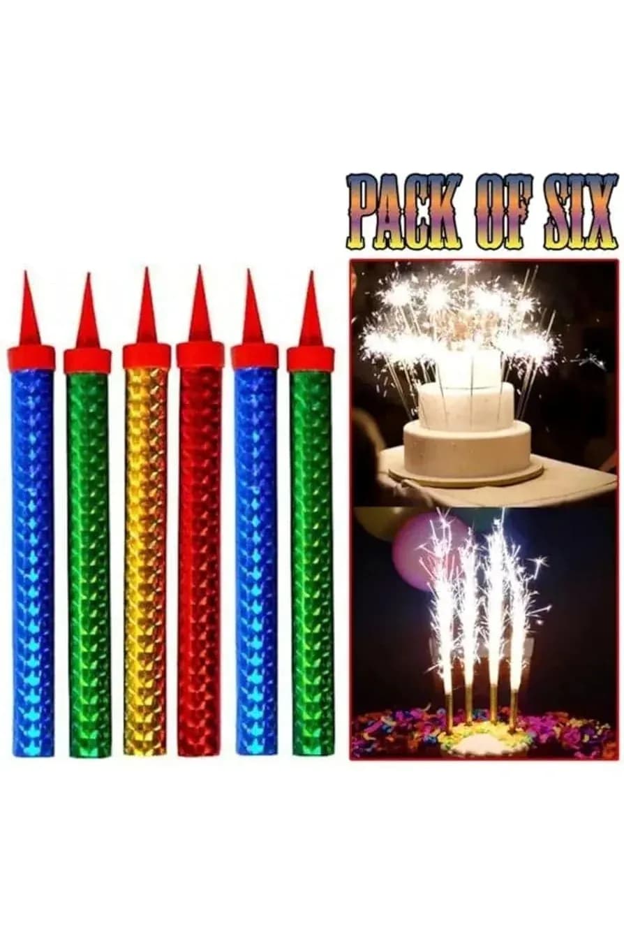 Colorful Sparking Candle /6pcs
