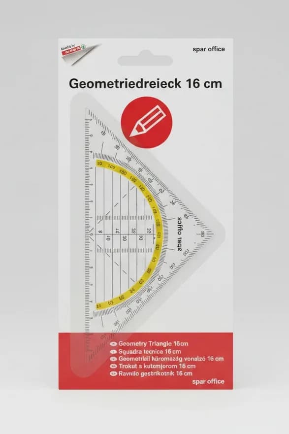 Office Geometry Triangle Ruler Set (16 cm)