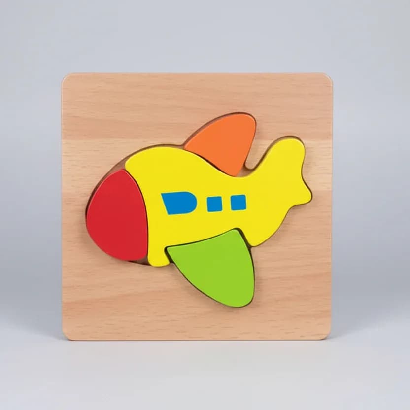 Wooden Educational Toy Set – Shape Sorter & Chunky Jigsaw Puzzles for Preschool Learning