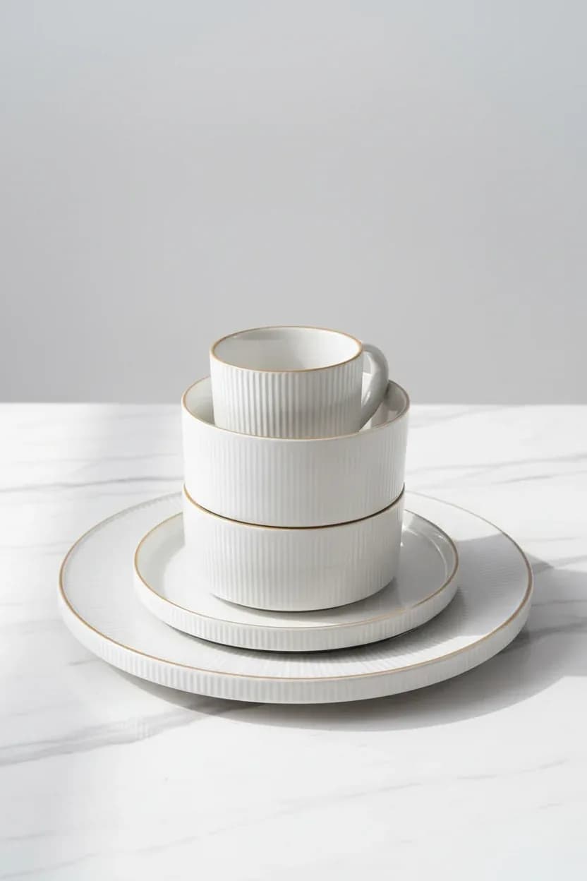 Minimalist Ceramic Dinnerware Set/24 PIECES