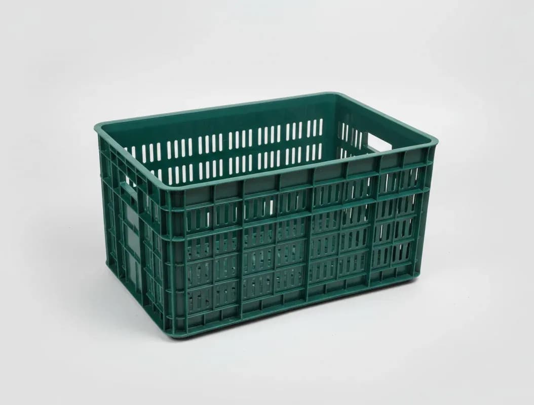 Green Heavy-Duty Ventilated Plastic Picking & Storage Crate Large