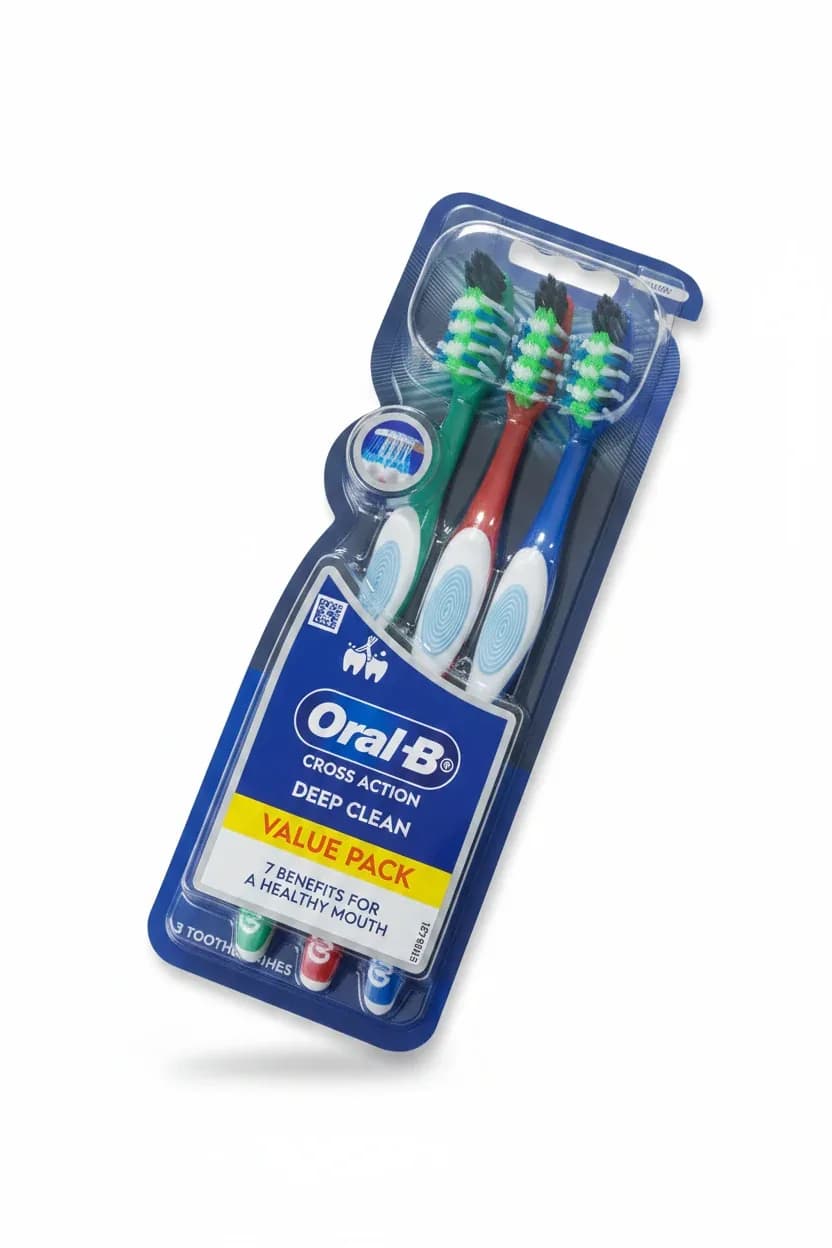 Oral-B Cross Action Deep Clean Toothbrushes (Value Pack 3 Pieces)
