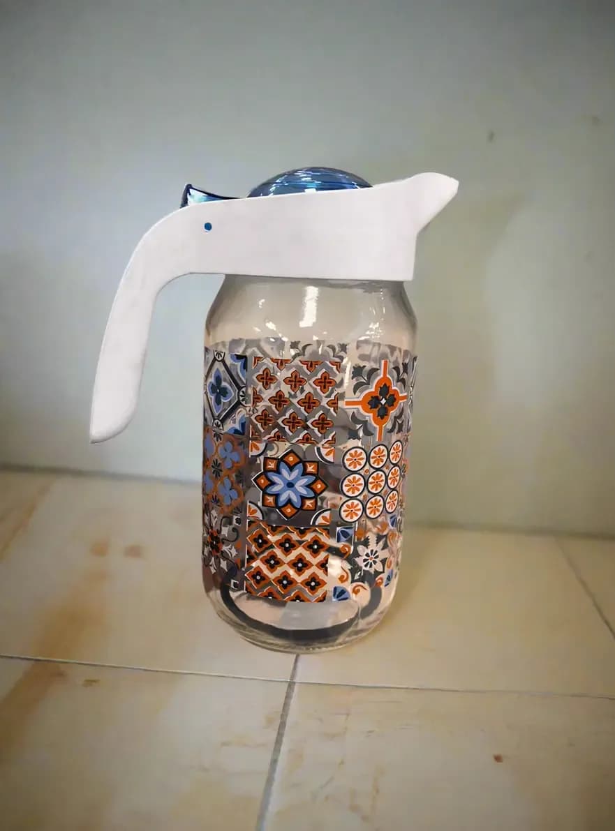 Herevin Decorative Water Bottle Mosaic Glass Jug 1 L