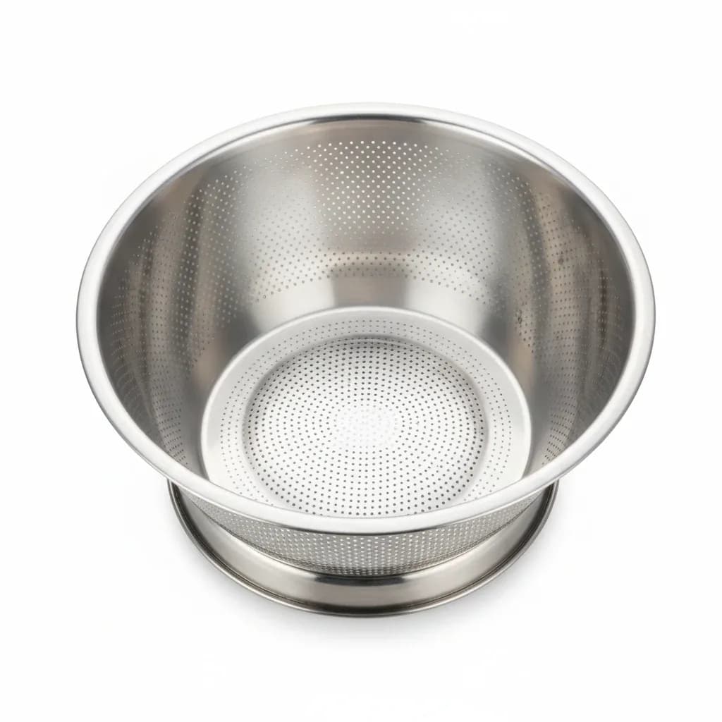Stainless Steel Colander Bowl (Micro-Perforated Strainer)