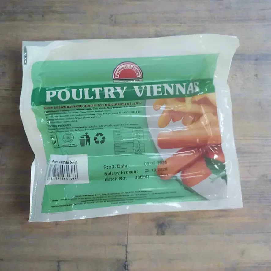 Fresh Poultry Viennas – 500g Pack