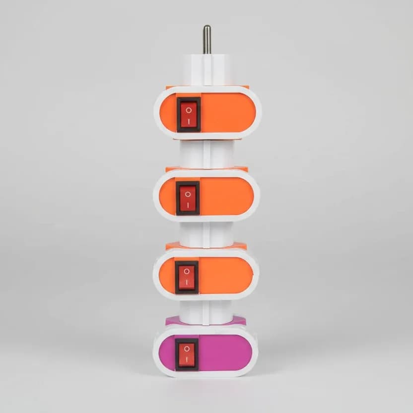 Multi-plug adapter with switch / 1pc