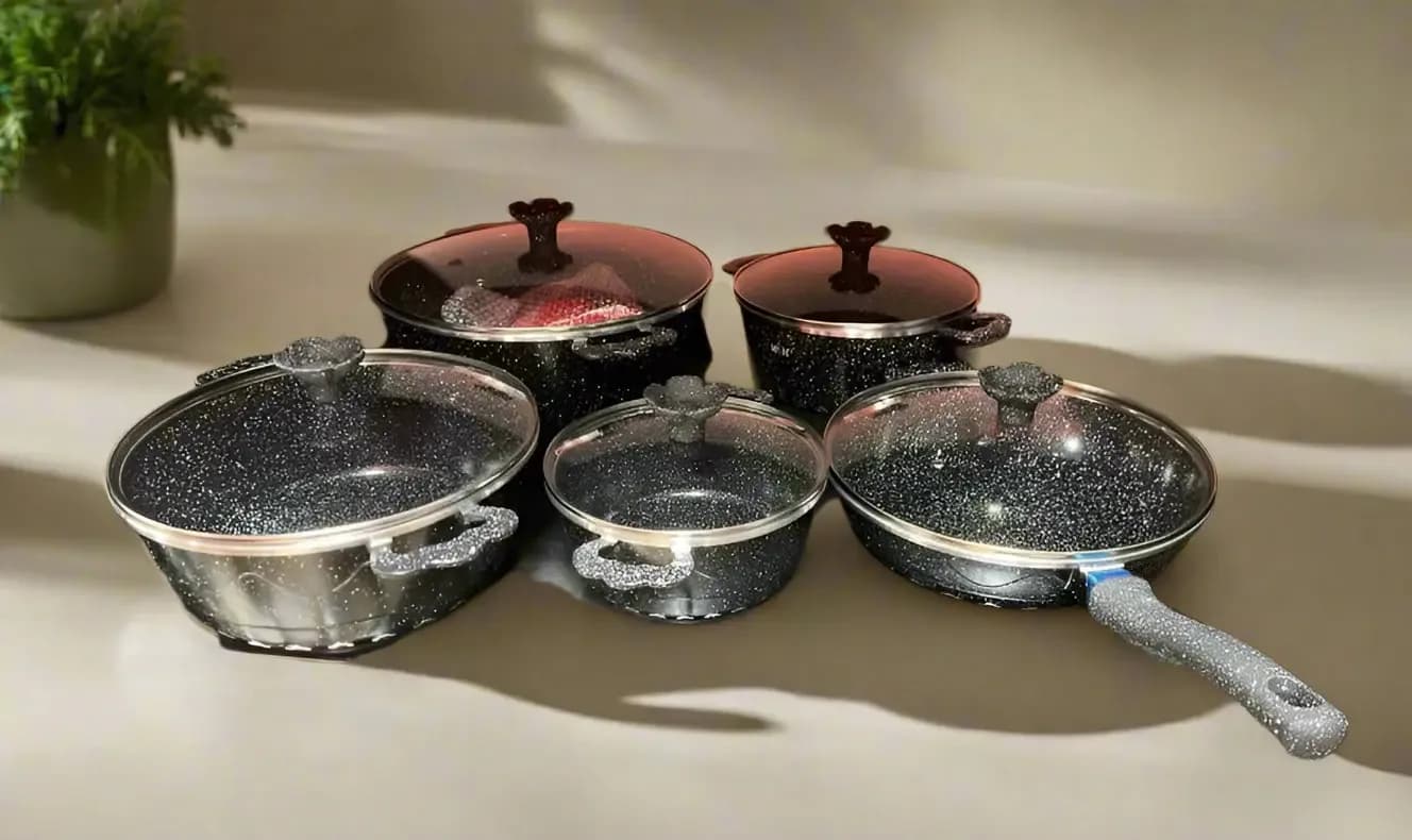 Non-stick Cookware Set with Granite Finish
